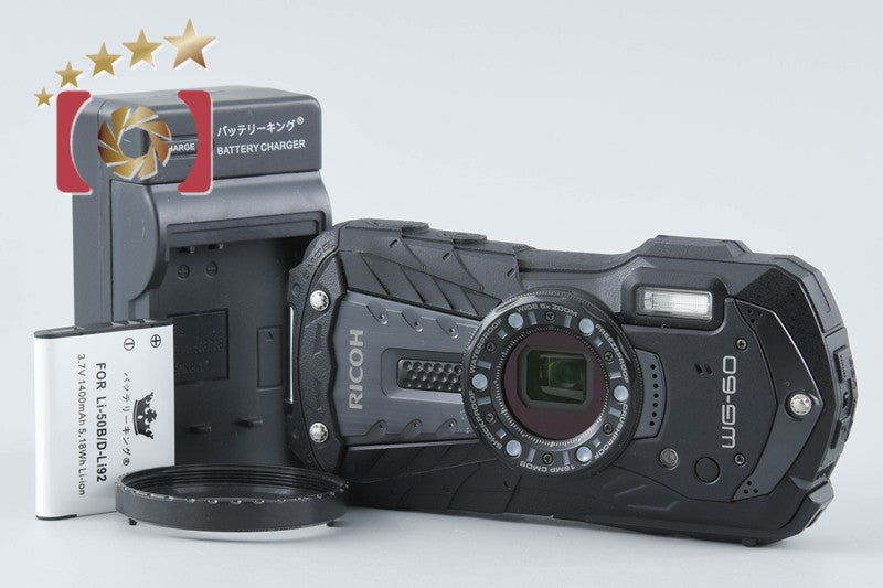 【中古】RICOH リコー PENTAX ペンタックス WG-60 ブラック 防水アクションカメラ