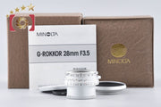 【中古】MINOLTA ミノルタ G-ROKKOR 28mm f/3.5 シルバー L39ライカスクリューマウント 元箱付き