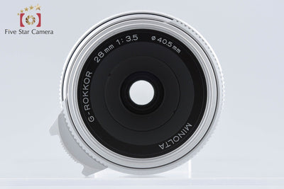 【中古】MINOLTA ミノルタ G-ROKKOR 28mm f/3.5 シルバー L39ライカスクリューマウント 元箱付き
