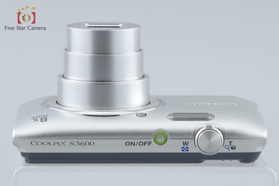 【中古】Nikon ニコン COOLPIX S3600 クリスタルシルバー コンパクトデジタルカメラ 元箱付き