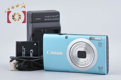 【中古】Canon キヤノン PowerShot A2400 IS ブルー コンパクトデジタルカメラ