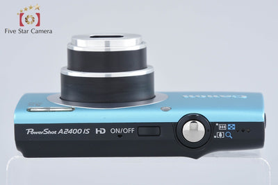 【中古】Canon キヤノン PowerShot A2400 IS ブルー コンパクトデジタルカメラ
