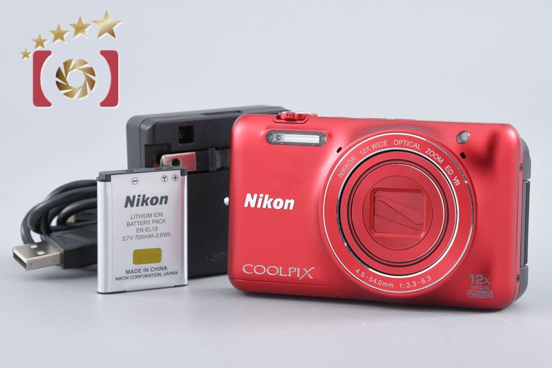 【中古】Nikon ニコン COOLPIX S6600 ラズベリーレッド コンパクトデジタルカメラ