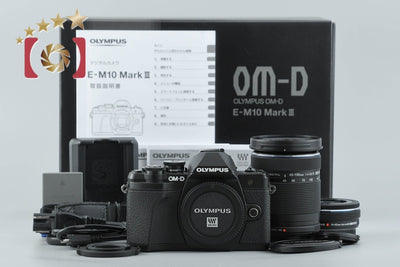 【中古】OLYMPUS オリンパス OM-D E-M10 Mark III EZ ダブルズームキット ブラック シャッター回数僅少 元箱付き
