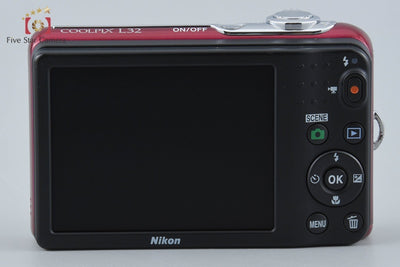 【中古】Nikon ニコン COOLPIX L32 レッド コンパクトデジタルカメラ 元箱付き