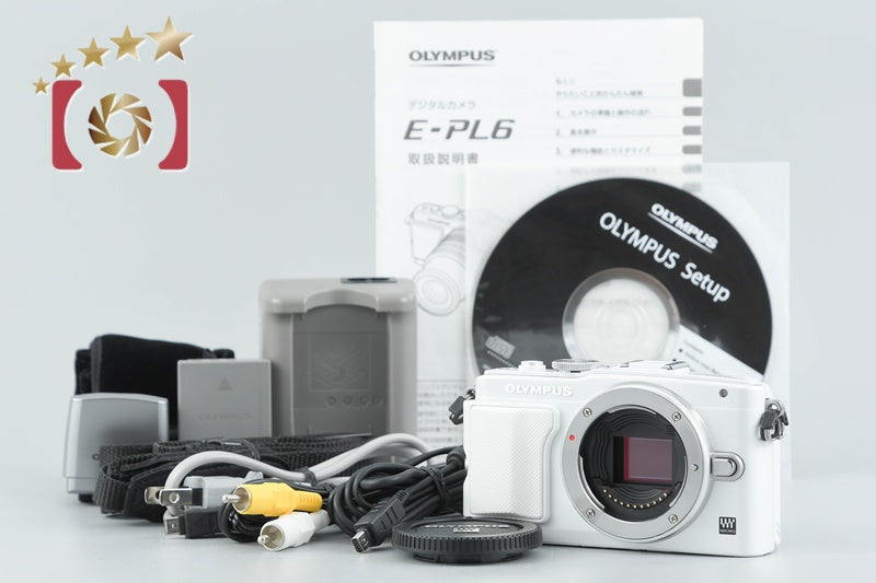 【中古】OLYMPUS オリンパス PEN Lite E-PL6 ホワイト ミラーレス一眼カメラ シャッター回数僅少