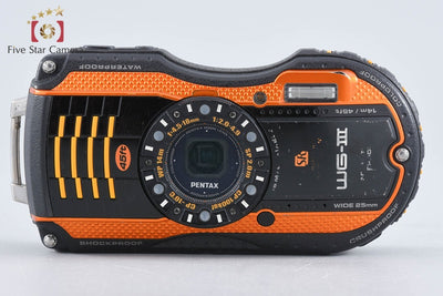 【中古】RICOH リコー PENTAX ペンタックス WG-3 オレンジ 防水アクションカメラ シャッター回数僅少