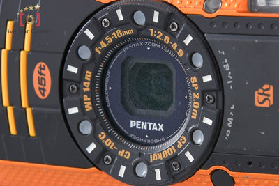 【中古】RICOH リコー PENTAX ペンタックス WG-3 オレンジ 防水アクションカメラ シャッター回数僅少