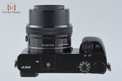 【中古】SONY ソニー α6000 ILCE-6000 ブラック パワーズームレンズキット シャッター回数僅少 多言語対応