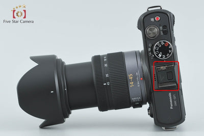 【中古】Panasonic パナソニック DMC-GF1 エスプリブラック + LUMIX G VARIO 14-45mm f/3.5-5.6 ASPH. MEGA O.I.S. H-FS014045 シャッター回数僅少