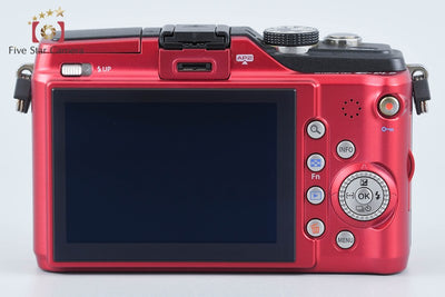 【中古】OLYMPUS オリンパス PEN Lite E-PL2 14-42 レンズキット レッド シャッター回数僅少
