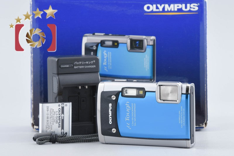 【中古】OLYMPUS オリンパス μ TOUGH-6020 ブルー コンパクトデジタルカメラ 元箱付き