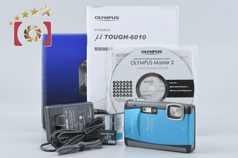 【中古】OLYMPUS オリンパス μ TOUGH-6010 ブルー コンパクトデジタルカメラ 元箱付き
