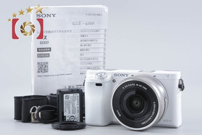 【中古】SONY ソニー α6000 ILCE-6000 ホワイト パワーズームレンズキット シャッター回数僅少 多言語対応