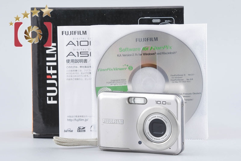 【中古】FUJIFILM 富士フイルム A100 シルバー コンパクトデジタルカメラ 元箱付き