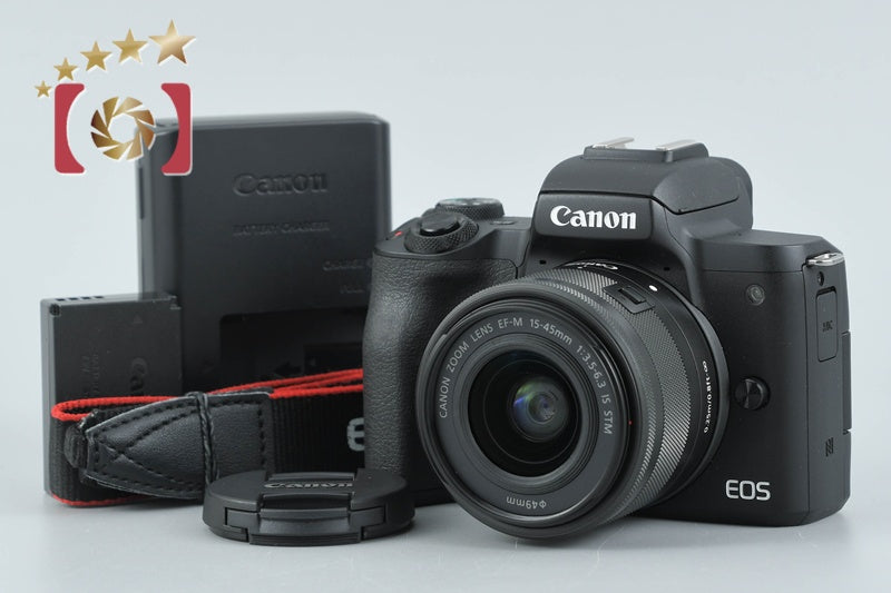 【中古】Canon キヤノン EOS Kiss M2 EF-M 15-45 IS STM レンズキット ブラック シャッター回数僅少