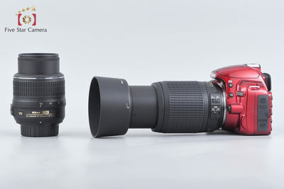 【中古】Nikon ニコン D3100 ダブルズームキット レッド シャッター回数僅少