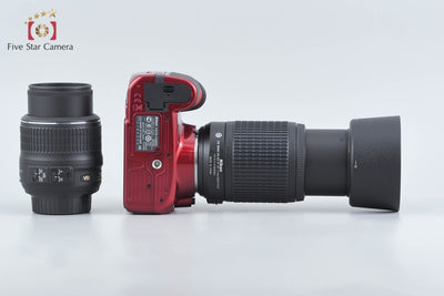 【中古】Nikon ニコン D3100 ダブルズームキット レッド シャッター回数僅少