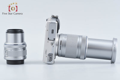【中古】OLYMPUS オリンパス PEN mini E-PM2 シルバー ダブルズームレンズキット シャッター回数僅少