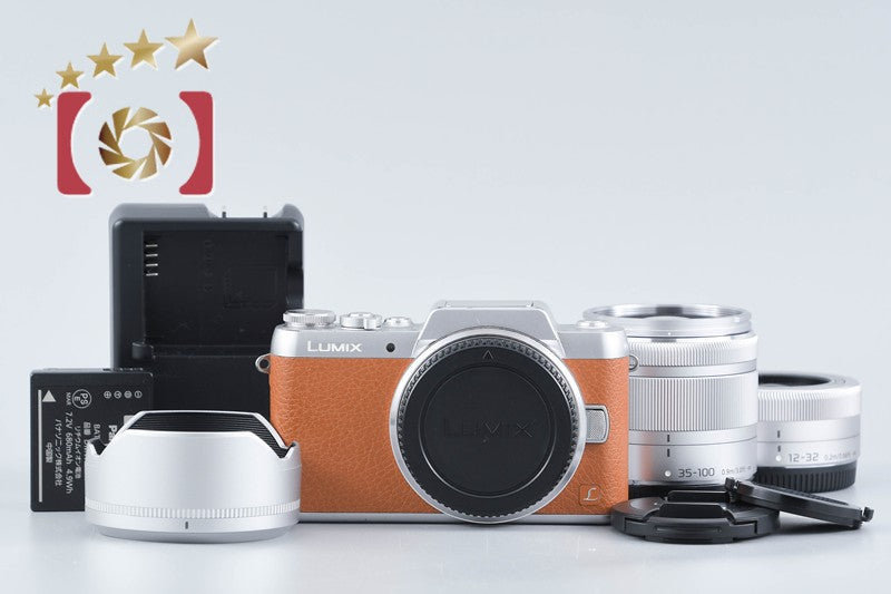 【中古】Panasonic パナソニック LUMIX DMC-GF7W ダブルズームレンズキット ブラウン シャッター回数僅少