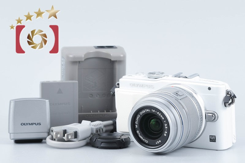 【中古】OLYMPUS オリンパス PEN Lite E-PL6 14-42mm EZ レンズキット ホワイト シャッター回数僅少