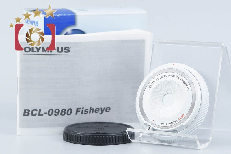【中古】OLYMPUS オリンパス フィッシュアイボディーキャップレンズ BCL-0980（9mm F8.0 Fisheye）ホワイト 元箱付き