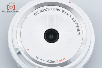 【中古】OLYMPUS オリンパス フィッシュアイボディーキャップレンズ BCL-0980（9mm F8.0 Fisheye）ホワイト 元箱付き