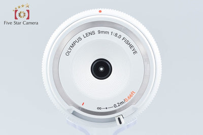 【中古】OLYMPUS オリンパス フィッシュアイボディーキャップレンズ BCL-0980（9mm F8.0 Fisheye）ホワイト 元箱付き