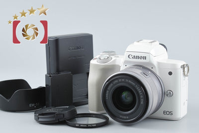 【中古】Canon キヤノン EOS Kiss M EF-M 15-45 IS STM レンズキット ホワイト