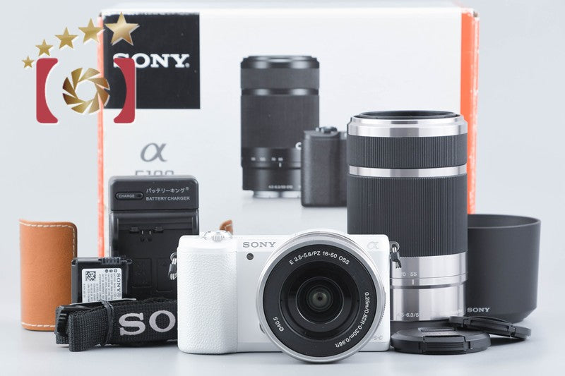 【中古】SONY ソニー α5100 ILCE-5100 ダブルズームレンズキット ホワイト シャッター回数僅少 元箱付き 多言語対応