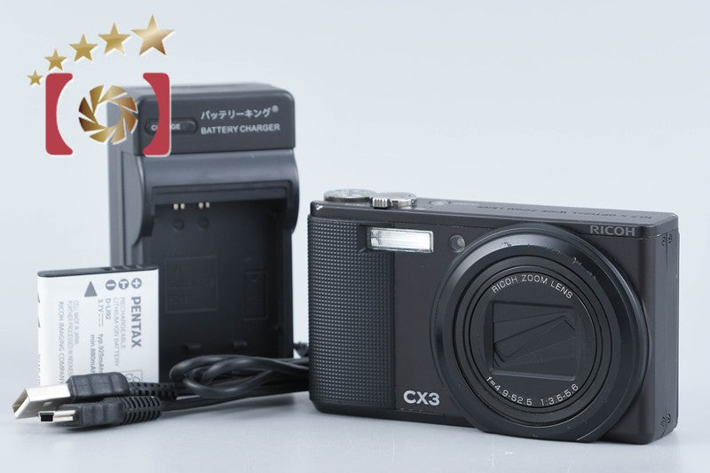 【中古】RICOH リコー CX3 ブラック コンパクトデジタルカメラ シャッター回数僅少