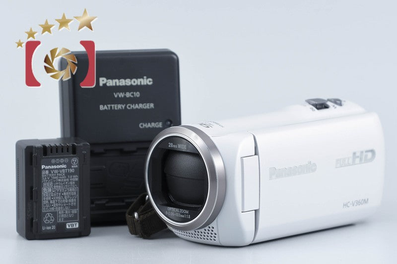 【中古】Panasonic パナソニック HC-V360M ホワイト デジタルハイビジョンビデオカメラ