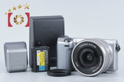 【中古】SONY ソニー α NEX-5T シルバー パワーズームレンズキット シャッター回数僅少 多言語対応