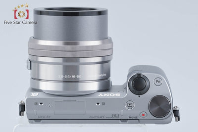【中古】SONY ソニー α NEX-5T シルバー パワーズームレンズキット シャッター回数僅少 多言語対応