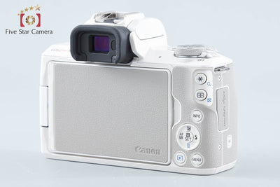 【中古】Canon キヤノン EOS Kiss M ダブルズームキット ホワイト シャッター回数僅少