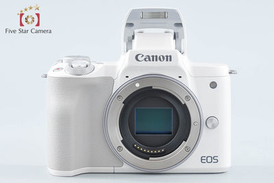 【中古】Canon キヤノン EOS Kiss M ダブルズームキット ホワイト シャッター回数僅少