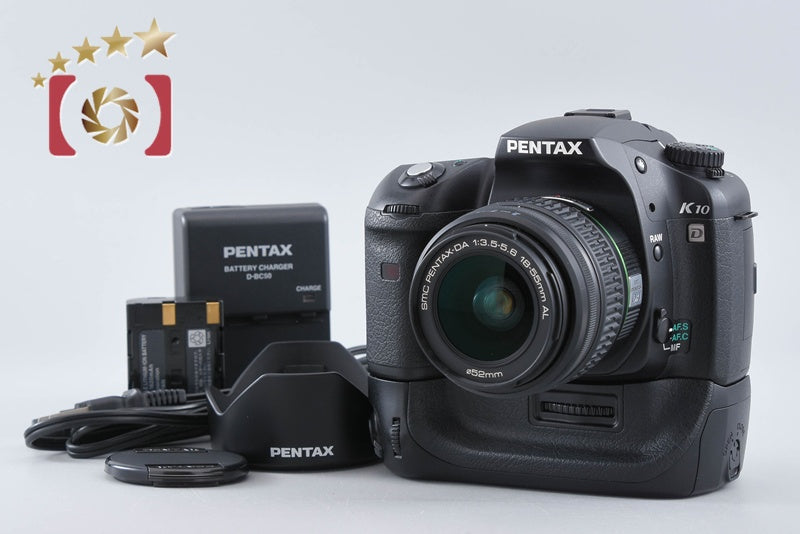 【中古】PENTAX ペンタックス K10D + SMC DA 18-55mm f/3.5-5.6 AL + D-BG2 バッテリーグリップ シャッター回数僅少