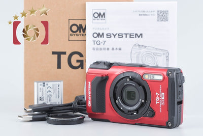 【中古】OM SYSTEM (OLYMPUS) オーエム システム TOUGH TG-7 レッド コンパクトデジタルカメラ 元箱付き