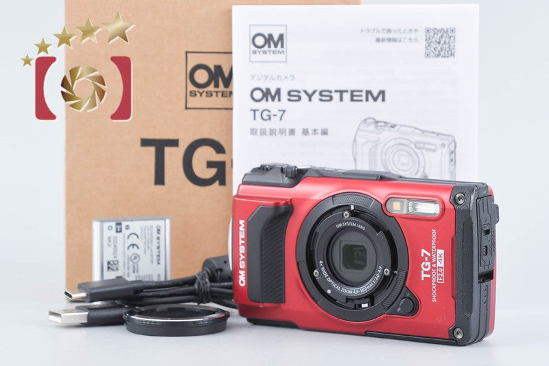【中古】OM SYSTEM (OLYMPUS) オーエム システム TOUGH TG-7 レッド コンパクトデジタルカメラ 元箱付き