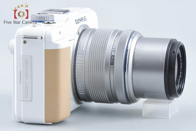 【中古】OLYMPUS オリンパス PEN Lite E-PL1s ホワイト + M.ZUIKO DIGITAL 14-42mm f/3.5-5.6 II R シルバー シャッター回数僅少