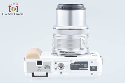 【中古】OLYMPUS オリンパス PEN Lite E-PL1s ホワイト + M.ZUIKO DIGITAL 14-42mm f/3.5-5.6 II R シルバー シャッター回数僅少