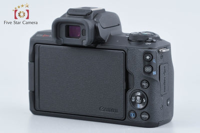【中古】Canon キヤノン EOS Kiss M ダブルズームキット ブラック シャッター回数僅少 元箱付き