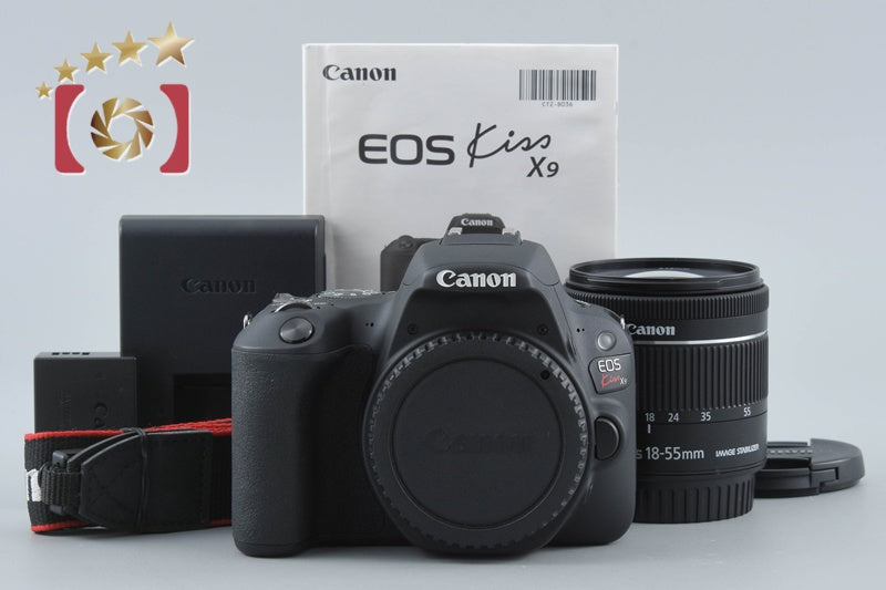 【中古】Canon キヤノン EOS Kiss X9 EF-S 18-55 IS STM レンズキット ブラック シャッター回数僅少