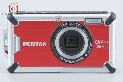 【中古】PENTAX ペンタックス Optio W80 カーディナルレッド コンパクトデジタルカメラ 元箱付き