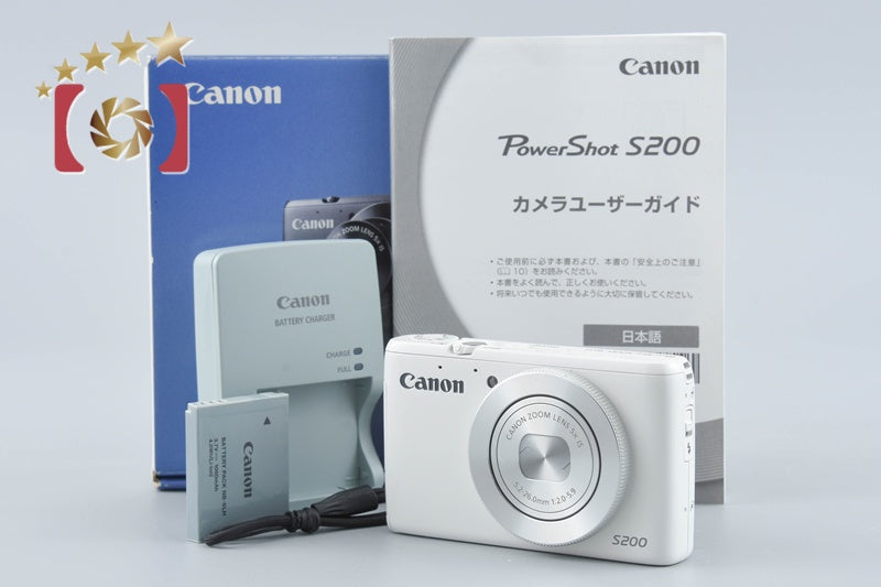 【中古】Canon キヤノン PowerShot S200 ホワイト セブンイレブンモデル コンパクトデジタルカメラ 元箱付き
