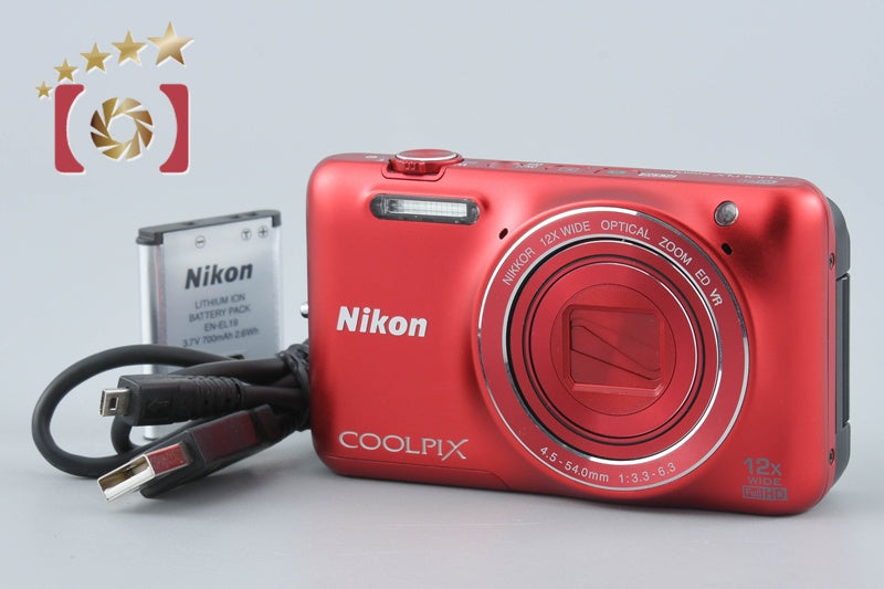 【中古】Nikon ニコン COOLPIX S6600 ラズベリーレッド コンパクトデジタルカメラ