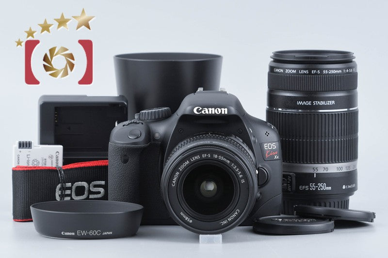 【中古】Canon キヤノン EOS Kiss X4 ダブルズームキット シャッター回数僅少