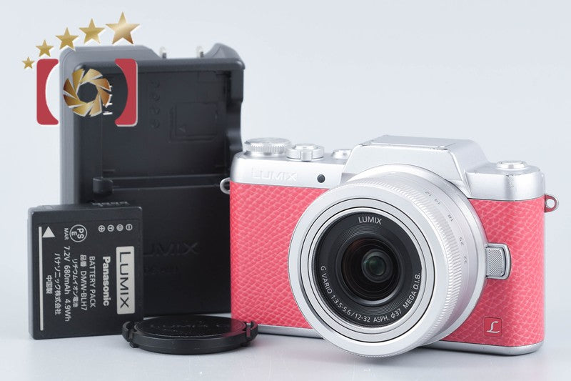 【中古】Panasonic パナソニック LUMIX DMC-GF7 ピンク + LUMIX G VARIO 12-32mm f/3.5-5.6 ASPH. MEGA O.I.S. H-FS12032