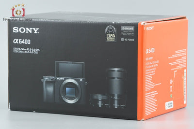 【中古】SONY ソニー α6400 ILCE-6400 ダブルズームレンズキット シルバー 元箱付き 多言語対応