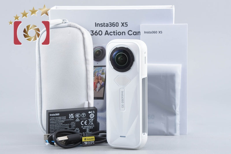 【中古】Arashi Vision 嵐ビジョン Insta360 X5 サテンホワイト Limited Edition 360度8Kアクションカメラ 元箱付き